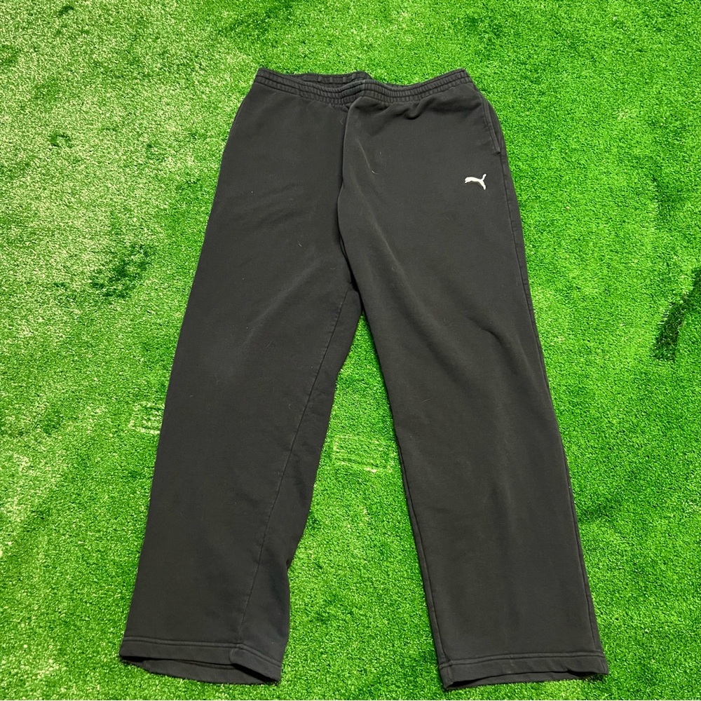 Y2K Black Puma baggy sweatpants with white logo size L